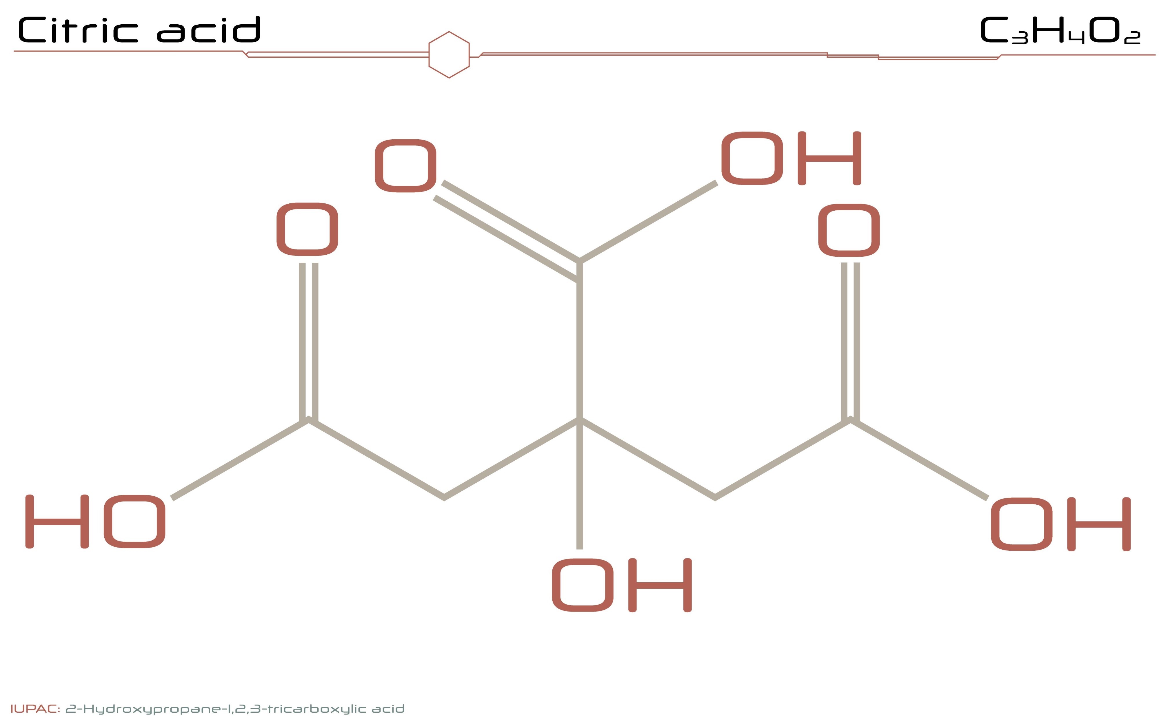 Image: chemical structure of citric acid